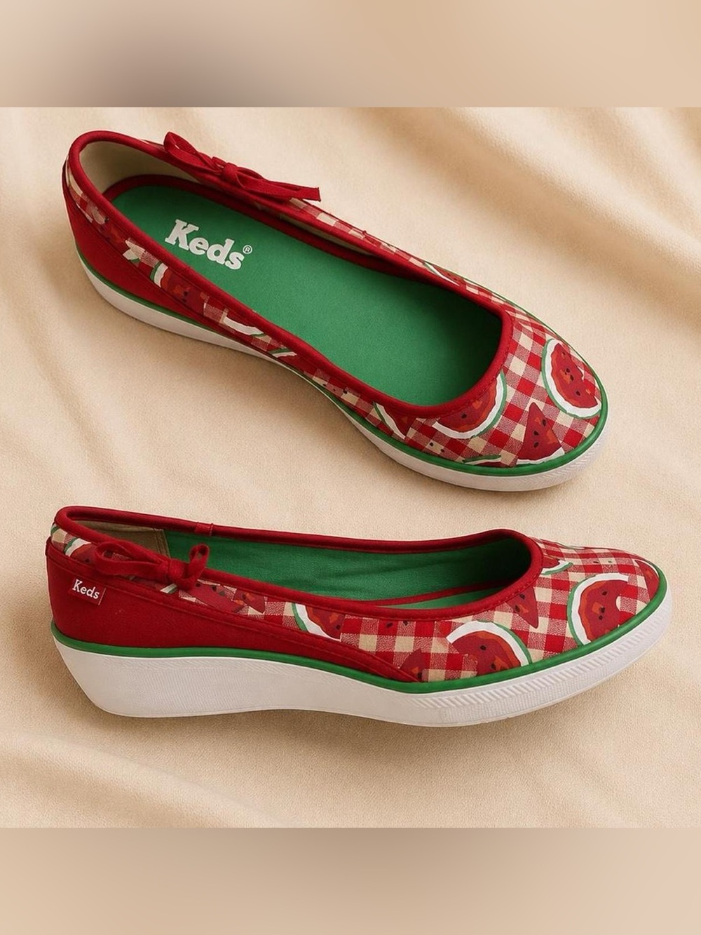 Vintage Keds Red Watermelon Print Ballet Flat size 7.5